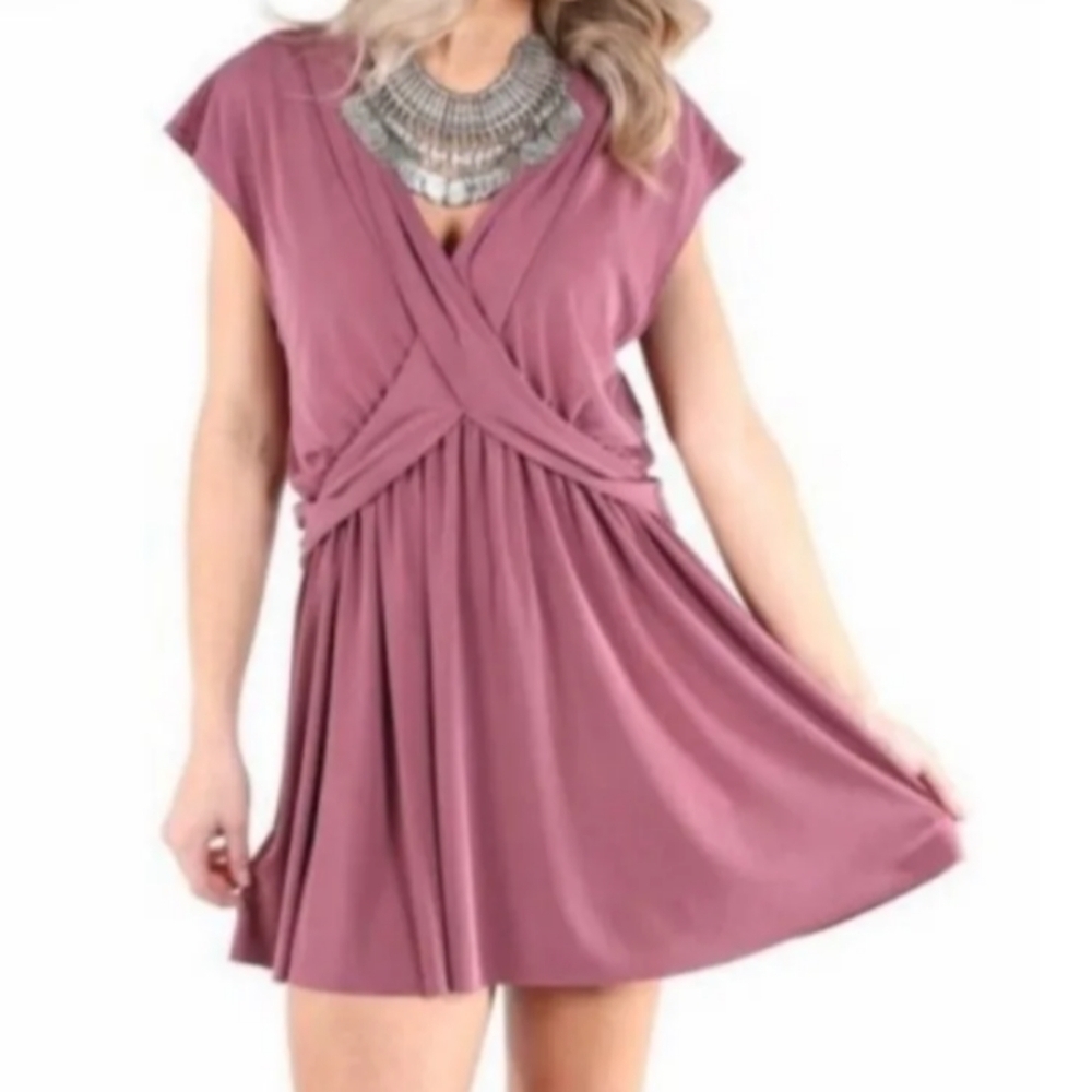 Free‎ People Cupro Crossover Mini Dress